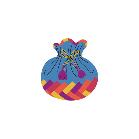 Vector illustration of korean lucky bag, sinegsho color, round shape.のイラスト素材