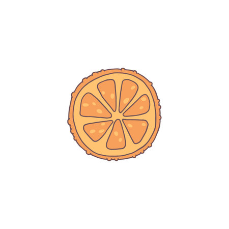 Vector image of a piece of orange orange with a peel on a white backgroundのイラスト素材