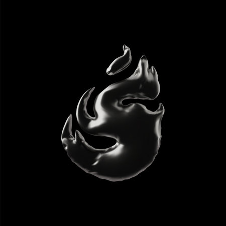 Bonfire or campfire symbol from chrome inflated balloon 3D vector icon, glossy fire flame metallic foil helium balloonのイラスト素材