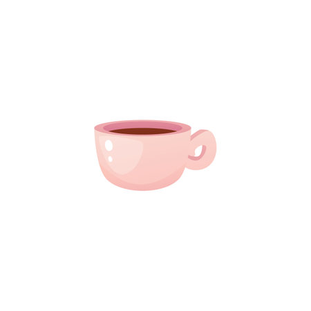 Vector illustration with a mug of hot coffee isolated on a white background.のイラスト素材