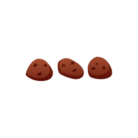 Cookies with Choco Chips flat vector icon, delicious sweet pastry, biscuits with chocolate drops American bakery snackのイラスト素材