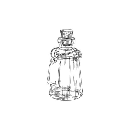 Vector illustration depicting a sketch bottle with neroli oil tincture.のイラスト素材