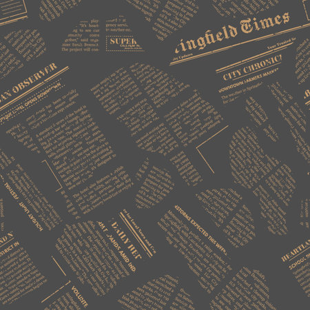 Newspaper torn collage with text, vintage photocopy ripped typography pattern background, craft cut magazine fragmentsのイラスト素材