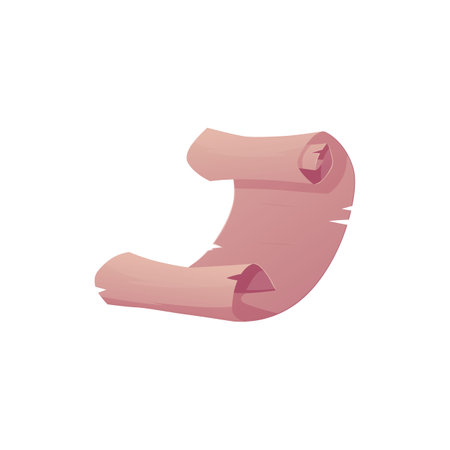 Vector illustration of ancient parchment scroll with curled edges.のイラスト素材