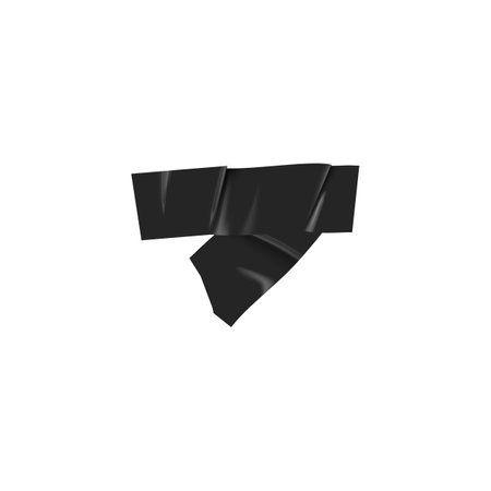 Black crossed sticky scotch tape stripes corner form, vector adhesive wrinkled pieces, torn glued plaster, fixing patchのイラスト素材