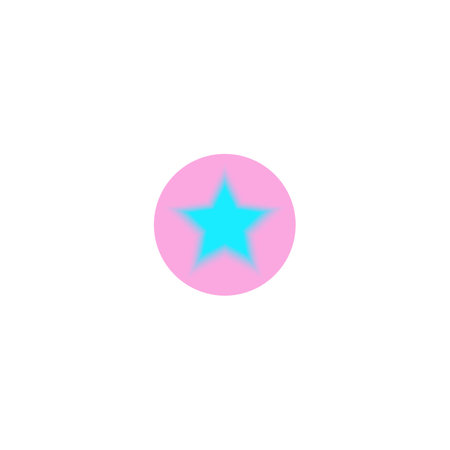 Star gradient blurred element, blue star shape with aura in pink circle, vector rating achievement Y2K aesthetic symbolのイラスト素材