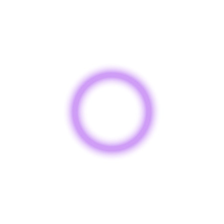 Lilac circle frame gradient blurred element, soft ring, hole vector icon, Y2K outline linear round shape with auraのイラスト素材