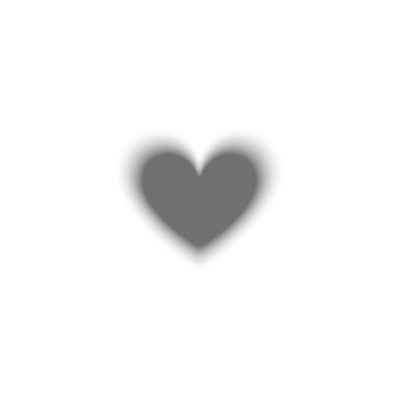 Heart Y2K gradient blurred element, grey heart with aura, love aesthetic symbol, amour blurry vector romantic decorationのイラスト素材