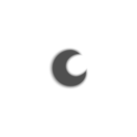 Crescent moon gradient blurred element, grey space planet with aura, vector moon Islamic religion Y2K aesthetic symbolのイラスト素材