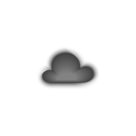 Cloud silhouette gradient blurred vector element, Y2K grey soft weather forecast cloudy symbol with aura, meteorologyのイラスト素材