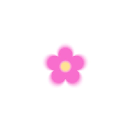 Daisy flower gradient blurred vector element, pink yellow chamomile with aura, soft blossom plant Y2K aesthetic symbolのイラスト素材