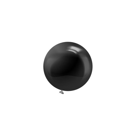 Realistic black round inflated balloon vector icon, holiday party, birthday air decoration, festive foil helium balloonのイラスト素材