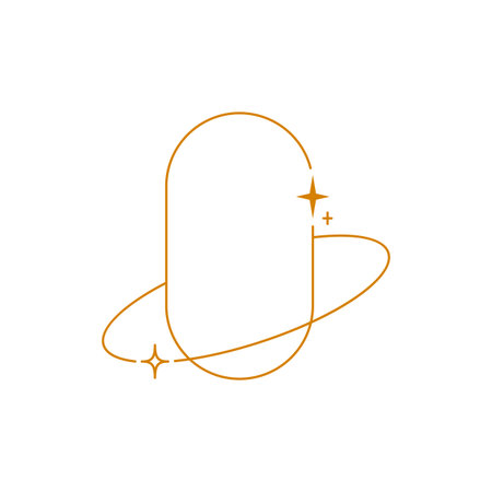 Y2k design. Abstract boho oval frame vector with glitter.のイラスト素材