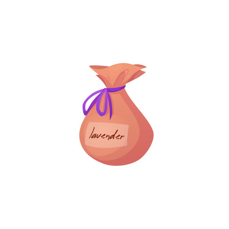 Vector illustration of lavender aroma bag. Isolated background.のイラスト素材