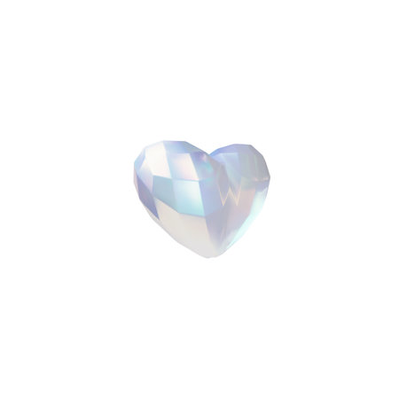 Heart shape diamond 3D vector icon, realistic gem stone shine and sparkle effect, dazzling crystal jewelry love symbolのイラスト素材