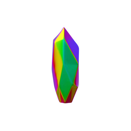 Colorful diamond 3D vector icon, realistic gem stone with shine and sparkle effect, render dazzling crystal jewelryのイラスト素材