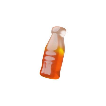 3D vector illustration of gummy candy in cola bottle shape.のイラスト素材