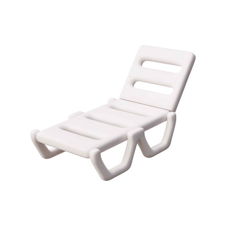 3D illustration of plastic white beach lounge chair.のイラスト素材