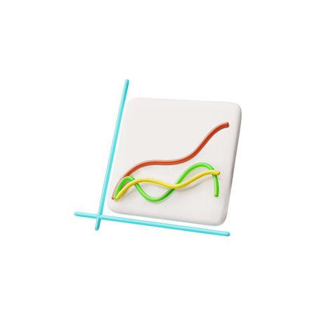 3D Vector Colorful Line Graph for Financial Analysis.のイラスト素材