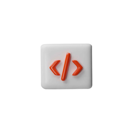 Vector 3d illustration of button with web software development sign.