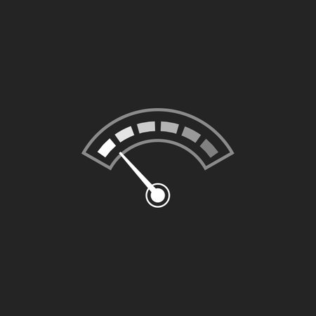 Car speedometer, monochrome gray scale semicircle digital gauge, vector accelerate indicator panel, progress bar displayのイラスト素材