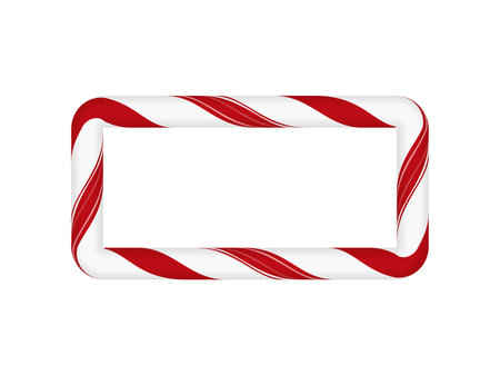 Rectangular candy cane frame with red and white stripes.のイラスト素材