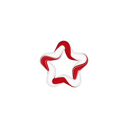 Vector candy cane star shaped frame with red and white stripes.のイラスト素材
