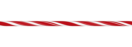 Christmas candy cane straight line from red and white twisted stripes, vector festive stripe candy lollipop patternのイラスト素材