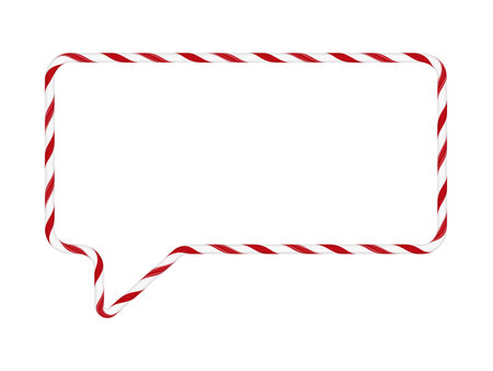 Empty rectangular dialog box made of striped candy cane.のイラスト素材