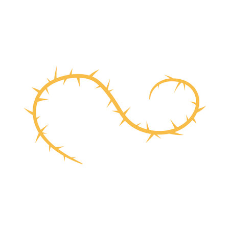 Twisted yellow blackthorn branch with sharp thorns.のイラスト素材