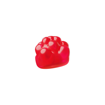 3d vector illustration of red raspberry shaped fruit gummy candy.のイラスト素材