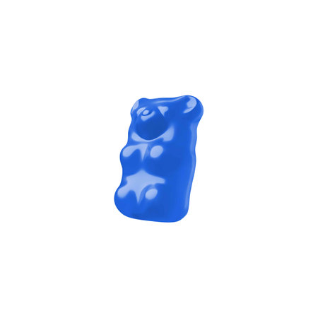 Blue chewy jelly gummy bear 3D vector icon, cartoon sweet candy dessert, volume bright animal marmalade confectioneryのイラスト素材