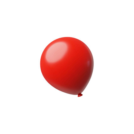 3d vector illustration of hot air balloon, red color, isolated icon.のイラスト素材