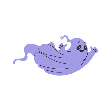 Cute cartoon ghost vector illustrationのイラスト素材