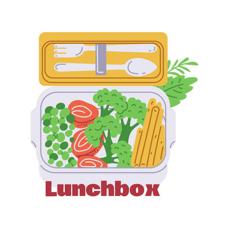 Bento box lunch illustration in vector styleのイラスト素材