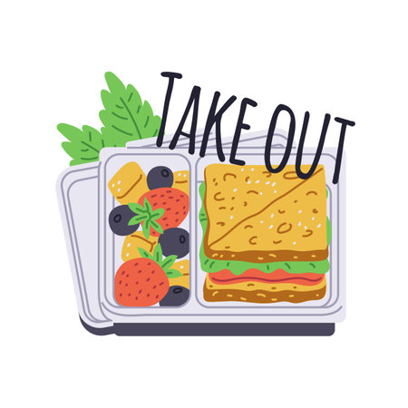 Colorful bento box illustration setのイラスト素材