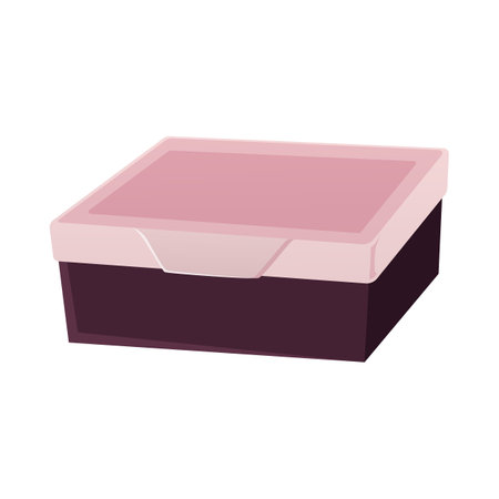 Small box with close lid flat vector icon, container for money, jewelry, things storage, reusable paper, plastic packageのイラスト素材