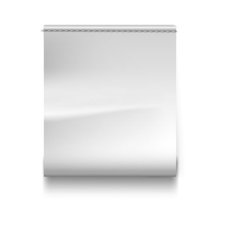 White textile loop label sewn vertically, vector realistic cloth fabric tag, cotton or polyethylene badge mockupのイラスト素材