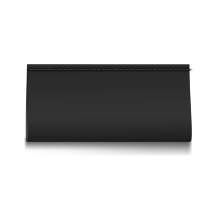 Horizontal textile label in black with top stitching. Blank fabric label vector.のイラスト素材