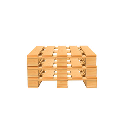 Vector illustration of wooden pallets with front view.のイラスト素材