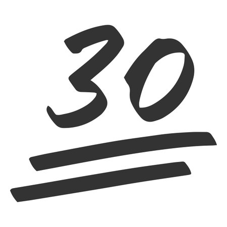 Bad exam score black marker symbol, 30 points test score hand drawn illustration, thirty number points low test resultのイラスト素材