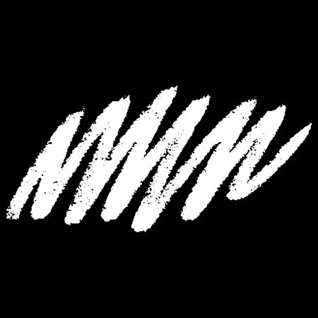 White crayon zigzag line hand painting black background, vector pencil chalk meandering checkmark, doodle scribbleのイラスト素材