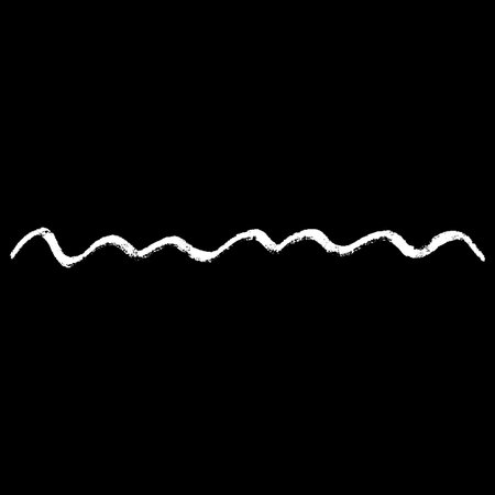 White crayon stroke hand painting on black background, vector important underlined, handwriting pencil chalk wavy lineのイラスト素材