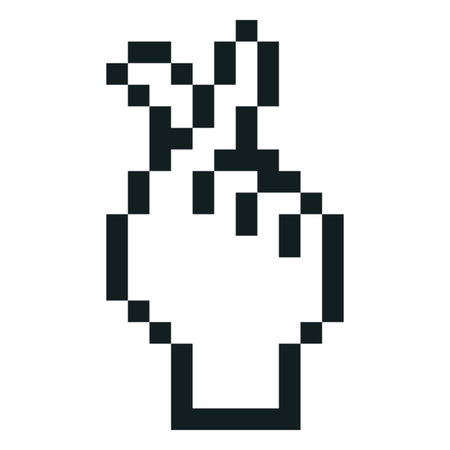 Hand gesture emoji emoticon vector pixel art, black outline 8 bit retro video game finger language sign ask money symbolのイラスト素材