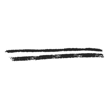 Black chalk straight double line painting, vector underlined, handwriting pencil crayon scribble strokes, crayon kid artのイラスト素材