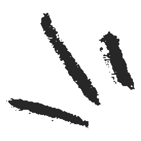 Abstract strokes, childrens drawing, hand-drawn, with black charcoal, chalk, marker, brush.のイラスト素材