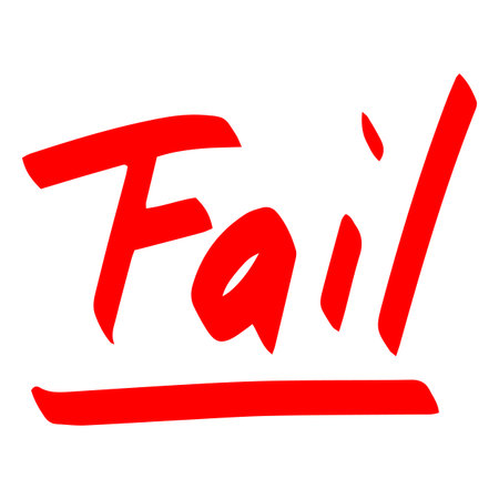 Fail written in red marker with underline, bad grade on exam.