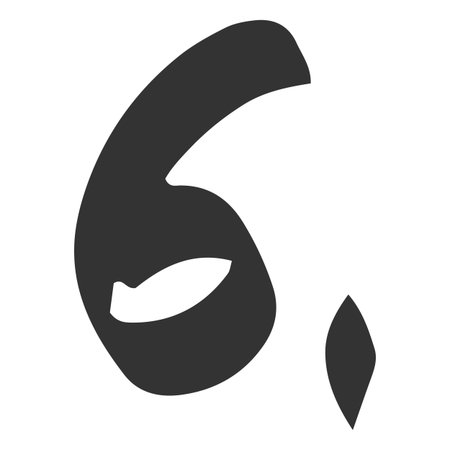 Good exam score black marker symbol, 6. point test score, six number points test result, sixth sequence handwritten signのイラスト素材