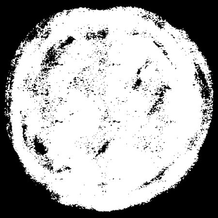 Round spot of white chalk, marker, brush stroke, empty frame, childrens scribbles.のイラスト素材