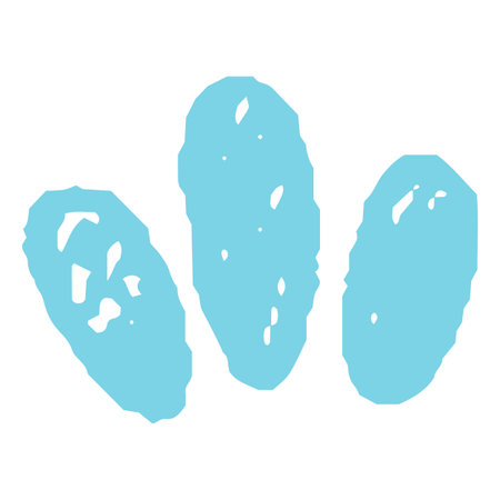 Abstract pencil drawing, jagged lines, blue color, filled shape, text highlight.のイラスト素材